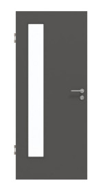 Frontansicht von GARANT Schallschutztür 10622-60 Ebony CePaL mit Lichtausschnitt LA-4 bandseitig