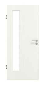 Frontansicht von GARANT Schallschutztür Authentic Bianco CePaL mit Lichtausschnitt LA-4 bandseitig