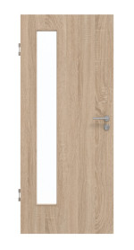 Frontansicht von GARANT Schallschutztür Authentic Eiche GCK08 mit Lichtausschnitt LA-4 bandseitig