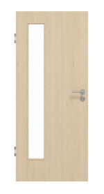 Frontansicht von GARANT Schallschutztür Authentic Sand GCK08 mit Lichtausschnitt LA-4 bandseitig