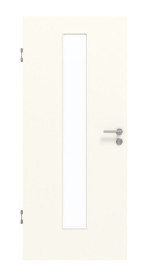 Frontansicht von GARANT Schallschutztür 0105-60 Pearl White CePaL mit Lichtausschnitt LA-4 mittig