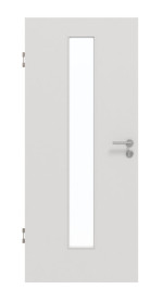Frontansicht von GARANT Schallschutztür 0160-60 Silver Grey CePaL mit Lichtausschnitt LA-4 mittig