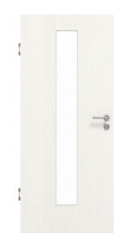 Frontansicht von GARANT Schallschutztür Authentic Bianco CePaL mit Lichtausschnitt LA-4 mittig