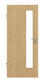 Frontansicht von GARANT Schallschutztür Authentic Asteiche GCK08 mit Lichtausschnitt LA-4 schlossseitig