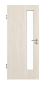 Frontansicht von GARANT Schallschutztür Authentic Perl GCK08 mit Lichtausschnitt LA-4 schlossseitig