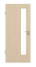 Frontansicht von GARANT Schallschutztür Authentic Sand GCK08 mit Lichtausschnitt LA-4 schlossseitig