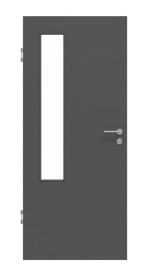 Frontansicht von GARANT Schallschutztür 10622-60 Ebony CePaL mit Lichtausschnitt LA-5 bandseitig