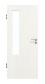Frontansicht von GARANT Schallschutztür Authentic Bianco CePaL mit Lichtausschnitt LA-5 bandseitig
