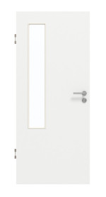 Frontansicht von GARANT Schallschutztür D354-60 Designer White Resopal mit Lichtausschnitt LA-5 bandseitig