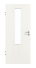 Frontansicht von GARANT Schallschutztür Authentic Bianco CePaL mit Lichtausschnitt LA-5 mittig