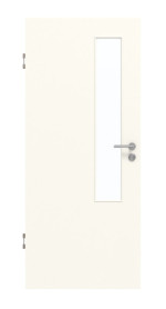 Frontansicht von GARANT Schallschutztür 0105-60 Pearl White CePaL mit Lichtausschnitt LA-5 schlossseitig