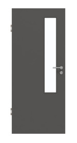 Frontansicht von GARANT Schallschutztür 10622-60 Ebony CePaL mit Lichtausschnitt LA-5 schlossseitig