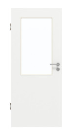 Frontansicht von GARANT Schallschutztür D354-60 Designer White Resopal mit Lichtausschnitt LA-6
