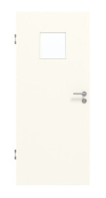 Frontansicht von GARANT Schallschutztür 0105-60 Pearl White CePaL mit Lichtausschnitt LA-7