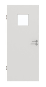 Frontansicht von GARANT Schallschutztür 0160-60 Silver Grey CePaL mit Lichtausschnitt LA-7