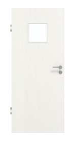 Frontansicht von GARANT Schallschutztür Authentic Bianco CePaL mit Lichtausschnitt LA-7