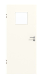 Frontansicht von GARANT Schallschutztür 0105-60 Pearl White CePaL mit Lichtausschnitt LA-8