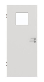 Frontansicht von GARANT Schallschutztür 0160-60 Silver Grey CePaL mit Lichtausschnitt LA-8