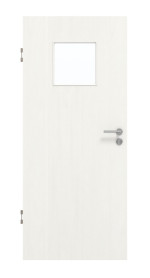 Frontansicht von GARANT Schallschutztür Authentic Bianco CePaL mit Lichtausschnitt LA-8