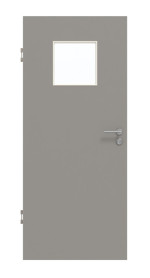 Frontansicht von GARANT Schallschutztür U12115SD Platingrau GHK08 mit Lichtausschnitt LA-8