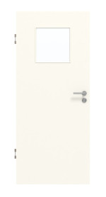 Frontansicht von GARANT Schallschutztür 0105-60 Pearl White CePaL mit Lichtausschnitt LA-9
