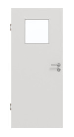 Frontansicht von GARANT Schallschutztür 0160-60 Silver Grey CePaL mit Lichtausschnitt LA-9