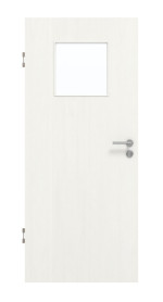 Frontansicht von GARANT Schallschutztür Authentic Bianco CePaL mit Lichtausschnitt LA-9