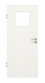 Frontansicht von GARANT Schallschutztür Quer Authentic Bianco CePaL mit Lichtausschnitt LA-9