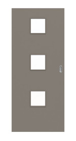Frontansicht von Schiebetür Taupe RAL 7048 Lack LA 10 Basic - Huga