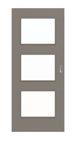 Frontansicht von Schiebetür Taupe RAL 7048 Lack LA 11 Basic - Huga