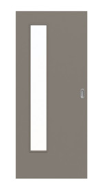 Frontansicht von Schiebetür Taupe RAL 7048 Lack LA 24 bandseitig Basic - Huga