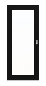 Frontansicht von Schiebetür Schwarz RAL 9005 Lack LA-27 Basic - Huga