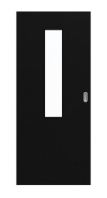 Frontansicht von Schiebetür Schwarz RAL 9005 Lack LA-4 Basic - Huga