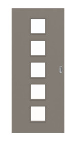 Frontansicht von Schiebetür Taupe RAL 7048 Lack LA 5 Basic - Huga