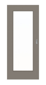 Frontansicht von Schiebetür Taupe RAL 7048 Lack LA 8 Basic - Huga
