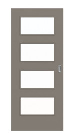 Frontansicht von Schiebetür Taupe RAL 7048 Lack LA 9 Basic - Huga