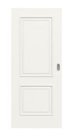 Frontansicht von Landhaus 2 Classic Weißlack Schiebetür - Huga