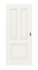 Frontansicht von Landhaus 3 Classic Weißlack Schiebetür - Huga
