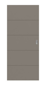 Frontansicht von Groove 15 ProLine Lack Taupe RAL 7048 Schiebetür - Hörmann