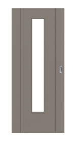 Frontansicht von Signum 16 LA 24 mittig Basic Lack Taupe RAL 7048 Schiebetür - Huga