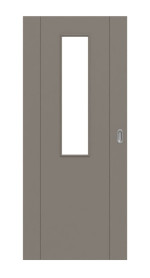 Frontansicht von Signum 16 LA 4 mittig Basic Lack Taupe RAL 7048 Schiebetür - Huga