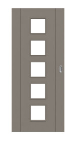 Frontansicht von Signum 16 LA 5 Basic Lack Taupe RAL 7048 Schiebetür - Huga