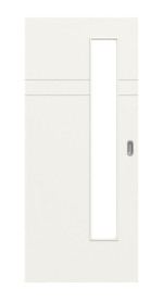 Frontansicht von Signum 78 LA 24 schlossseitig Basic Lack Verkehrsweiß RAL 9016 Schiebetür - Huga