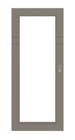 Frontansicht von Signum 78 LA 27 Basic Lack Taupe RAL 7048 Schiebetür - Huga