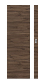 Frontansicht von HÖRMANN Schiebetür Pure 1 Alpineiche quer Duradecor DesignLine mit Lichtausschnitt Schlossseite