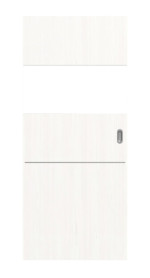 Frontansicht von Smart 2 quer Plain 79-7 Basic Durat Pino Weiß Schiebetür - Huga