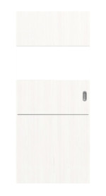 Frontansicht von Smart 2 quer Steel 79 Basic Durat Pino Weiß Schiebetür - Huga