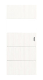 Frontansicht von Smart 2 quer Steel 80 Basic Durat Pino Weiß Schiebetür - Huga