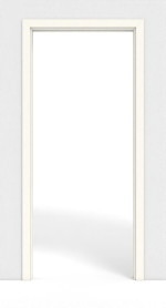 Frontansicht von GARANT Schiebetürsystem in der Wand laufend 0105-60 Pearl White CePaL