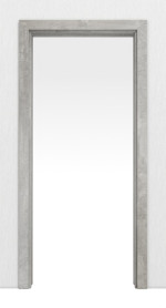 Frontansicht von JELD-WEN Schiebetürsystem in der Wand laufend Classic Trend Concrete Hell DuriTop CPL